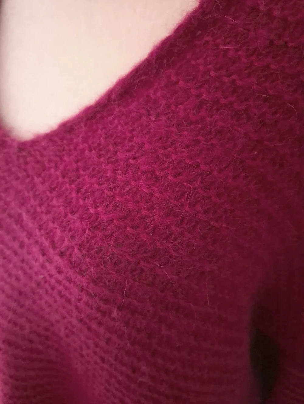 Free People All Mine Hot Fuchsia Pink Cotton / Alpacs Fuzzy Oversize Sweater